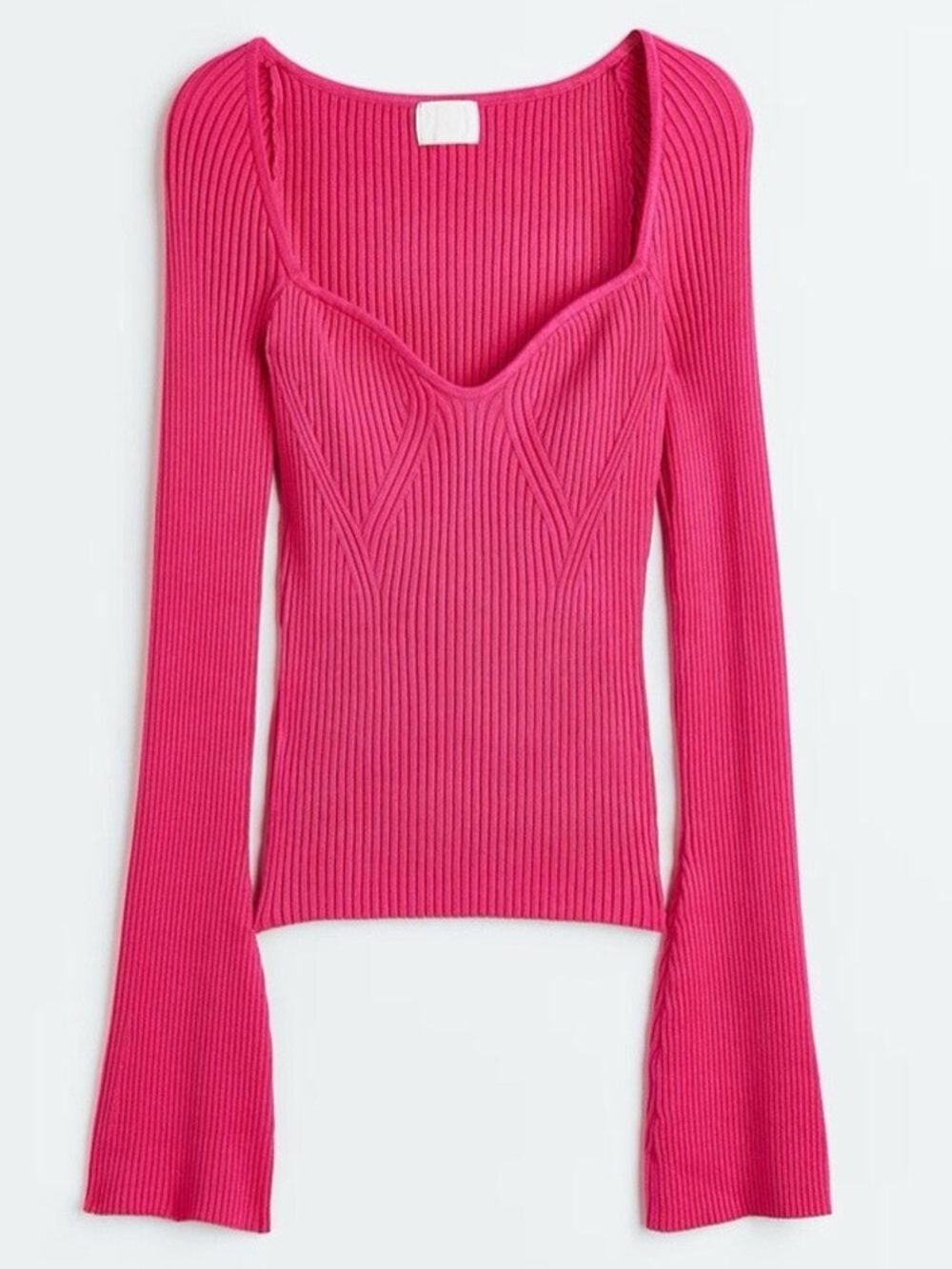 H&M Sz M Pink Rib knit Sweater top